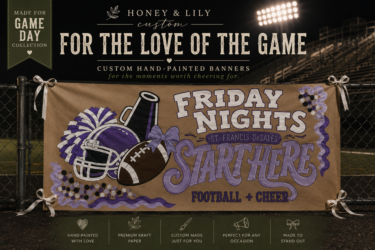For the Love of the Game | Custom Hand-Painted Banner